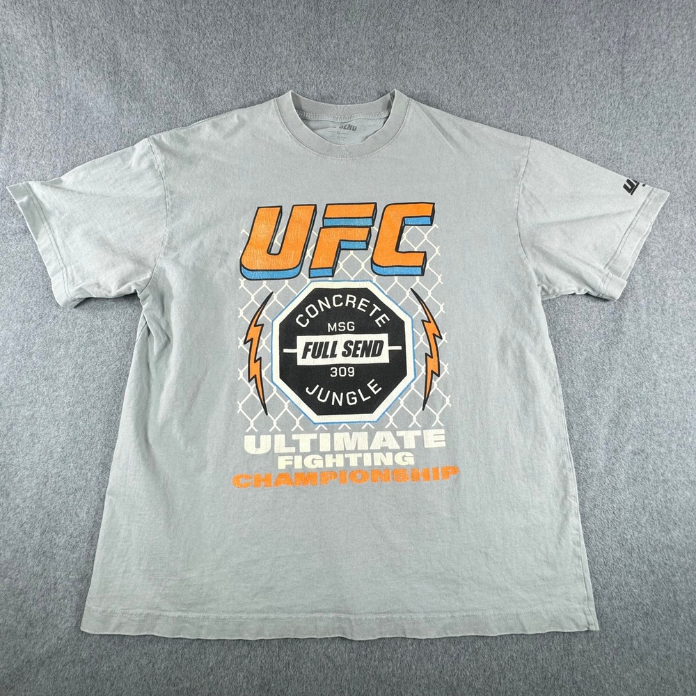UFC x Full Send T-Shirt Mens‎ XL Gray MMA 309 Concrete Jungle